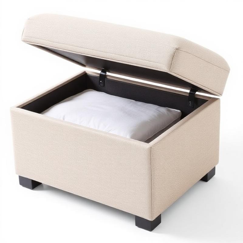 Hidden-Storage Ottoman